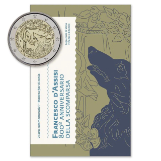 2 Euro San Marino 2026 BU Coin Card 800. Todestag des Heiligen Franz von Assisi
