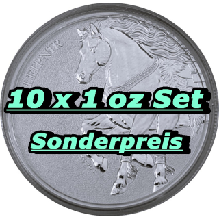 Sonderpreis** 10 x 1 oz Germania Beasts 2026 BU - SLEIPNIR ODINS Achtbeiniges Ross - Der Wanderer zwischen den Welten - Germania Beasts Topserie der Germania Mint