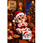 Neu * 1 g Silber - Der SANTA CLAUS TIGER - Wunderschönes Motiv ! - Serie Minisilber