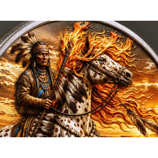 in Kürze** 10 oz Kupfer Edition - SPIRIT of NATURE Indianer & Mustang- Ultra High relief Color- Vorverkauf / Presale!