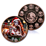 NEU** 1 oz Kupfer Color - SANTA GIRL Dia de Los Muertos...