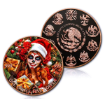 NEU** 1 oz Kupfer Color - SANTA GIRL Dia de Los Muertos...