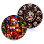 NEU** 1 oz Kupfer Color - SANTA GIRL Dia de Los Muertos...