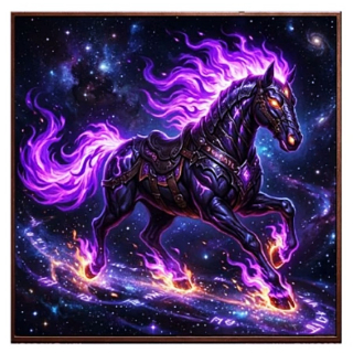 Neu ** 5 oz ADVP Kupfer Proof Edition -  FLAMMENPFERD The NIGHTMARE HORSE - Spuk um Mitternacht - Color Color High relief - Vorverkauf / Presale