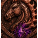 Neu ** 5 oz ADVP Kupfer Proof Edition -  FLAMMENPFERD The NIGHTMARE HORSE - Spuk um Mitternacht - Color Color High relief - Vorverkauf / Presale