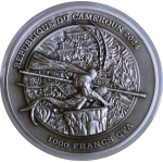 2 oz Kamerun 2024  - MONKEY KING / Der AFFENKÖNIG - Doppelmotiv - Die Legende des Sun Wukong - Silber Antik 1,000 Frs