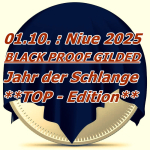 1 oz Niue 2025 Black Proof Gilded - SCHLANGE - Jahr der Schlange - YEAR of the SNAKE - Lunarserie NZ Mint - 2$ - TOP-EDITION 2. Ausgabe
