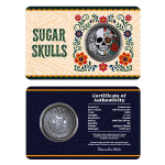 NEU* 1/4 oz Kamerun 2026 - ZUCKERSCHÄDEL ROSE & BONE Sugar Skulls - Dia de Los Muertos - Silber Antik Color 500 Francs - neue serie startausgabe