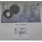 1 oz Ghana 2018 Proof Edition - Royal Jewellery Collection mit 0,29 Karat BlueTansanit /Gemstone - Silber 5 Cedis