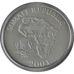 1 oz Somalia 2001 BU - Drei Weise Affen - Nicht Sehen Nicht Hören Nicht Sprechen - African Wildlife - Silber 10 $ - Rarität / Einzelstück