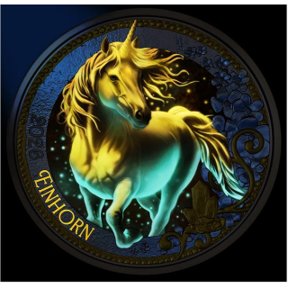 NEU* Österreich 3 Euro 2026 HGH - Das EINHORN / UNICORN - Fantastische Fabelwesen (5) - GLOW-in-the-DARK - Nachtleuchtend