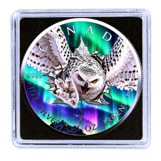 Edition* 1 oz Kanada 2026 Color  - Schneeeule Polarlichter - 3-Dimensionaler Effekt  - Silber Color