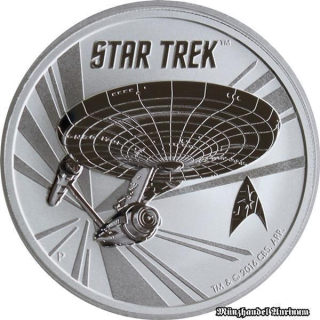 1 oz Tuvalu 2016 BU - Star Trek USS Enterprise NCC-1701 - Silber 1 AU$