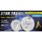 1 oz Tuvalu 2016 BU - Star Trek USS Enterprise NCC-1701 - Silber 1 AU$