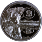 2 oz Tansania 2023 Black Proof - LÖWE / LION - Growing Up - 2 Prägerechniken : Black Proof + Proof Finish - Silber 1,500 Shillings