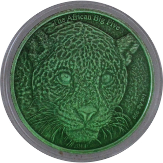 1 oz Kamerun 2014 LEOPARD - Glow-in-the-Dark Effekt  - Silber Antik 1,000 Frs