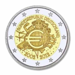 2 Euro Deutschland 2012 10 Jahre Bargeld D