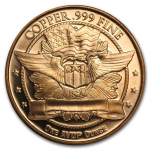 1 Unze Copper Round sitzende Liberty 999,99