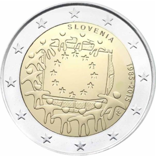2 Euro Slowenien 2015 30 Jahre Europaflagge -  Europäische Flagge  unc.