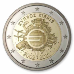 2 Euro Zypern 2012 10 Jahre Euro Bargeld