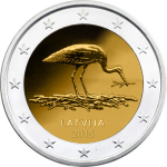Latvia 2 Euro Black Stork Program 2015 Coincard