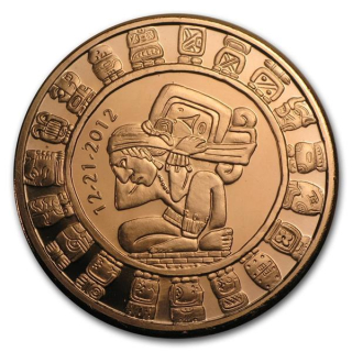 1 Unze Copper Round Maya Aztekenkalender 999,99 AVDP