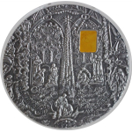 2 oz Palau 2010 antique - Sagrada Familia - Ostsee-Bernstein / Amber - Mineral Art serie - Silber Antique Finish 10$