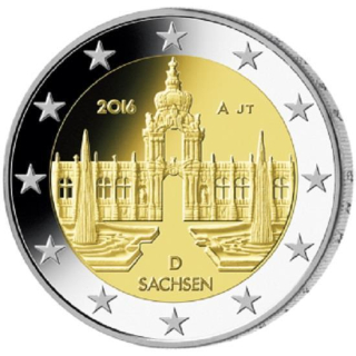 2 Euro Deutschland 2016 Sachsen Dresdner Zwinger Mz. A (Berlin)