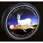 1 oz Gabun 2014 - Springbock im Sonnenaufgang - Silber...