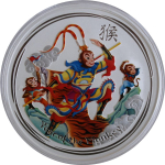 1 Unze Silber Australien 2016 BU - Monkey King Affenkönig - Sun Wukong - 1$ Color farbig