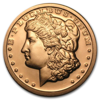 1 Unze Copper Round Morgan Dollar 999,99 AVDP