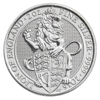 2 Unzen Silber Queens Beasts The Lion 2016 Großbritannien BU