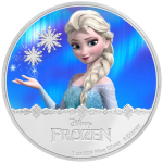 Niue Islands 2 Dollar Disney Frozen Elsa coloriert, 2016, 1 Unze Silber coloriert 1 oz,