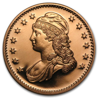 1 Unze Copper Round Capped Bust 999,99 AVDP