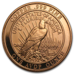 1 Unze Copper Round Peace Dollar 999,99 AVDP