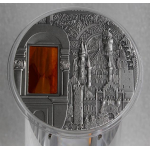 2 oz Palau 2013 Antique -  Schloss Neuschwanstein / Castle - Mineral Art Serie - Amber/Bernstein - Silber 10 $