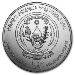 1 oz Ruanda 2017 BU - Hahn Rooster - Jahr des Hahnes - Serie Lunar Ounce Silber - 50 RWF