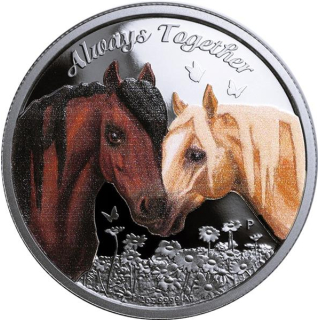 1/2 oz Tuvalu 2017 - Always Together HORSES - Immer Zusammen - Proof - 0,50 AUD