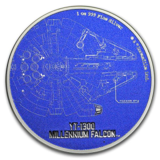 1 oz Silber Niue Islands 2017 - Millenium Falcon YT-1300 - Star Wars Ships - 2017 Proof Color