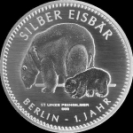 1/2 Oz Silber Eisbär 2017 Berlin in Coincard