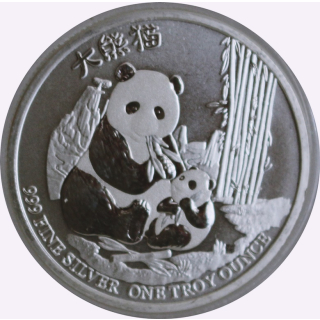 1 Unze Silber 2 Dollar Niue Panda & Pandajungtier Cub Neuseeland 2017