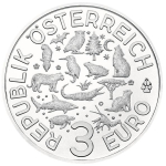 Österreich 3 Euro Tier-Taler-Serie Krokodil 2017 hgh Tier Taler