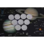 5,35 oz .999 Silber Silber SET Cook Islands 2009 Proof - Jahr der Astronomie Sonnensystem - Year of Astronomy Sun System - 5 $