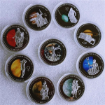 5,35 oz .999 Silber Silber SET Cook Islands 2009 Proof - Jahr der Astronomie Sonnensystem - Year of Astronomy Sun System - 5 $