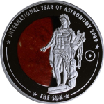 5,35 oz .999 Silber Silber SET Cook Islands 2009 Proof - Jahr der Astronomie Sonnensystem - Year of Astronomy Sun System - 5 $