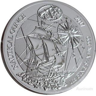 1 Unze Silber Ruanda Nautical Ounce Santa Maria 2017 African Ounce 50 RWF Proof