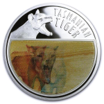 25 g Niue 2011 Proof Lenticular - Der Letzte Tasmanische Tiger - Last Tasmanian Tiger - Silber 1 $ - Bewegte Bilder - Einzelstück