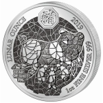 1 oz Ruanda 2019 Proof - Schwein Pig Jahr des Schweins -...