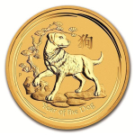 10 Unzen Gold Lunar II Hund 2018 Australien Dog BU