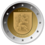 Lettland 2 Euro Lettische Kurzeme Regionen Lettlands 2017